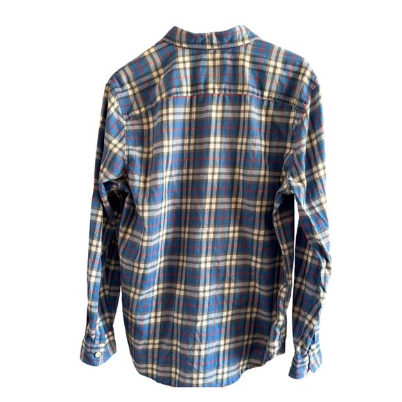 American Eagle Mens Shirt L Seriously Soft Blue Plaid Long Sleeve Button-Up - Picture 2 of 7